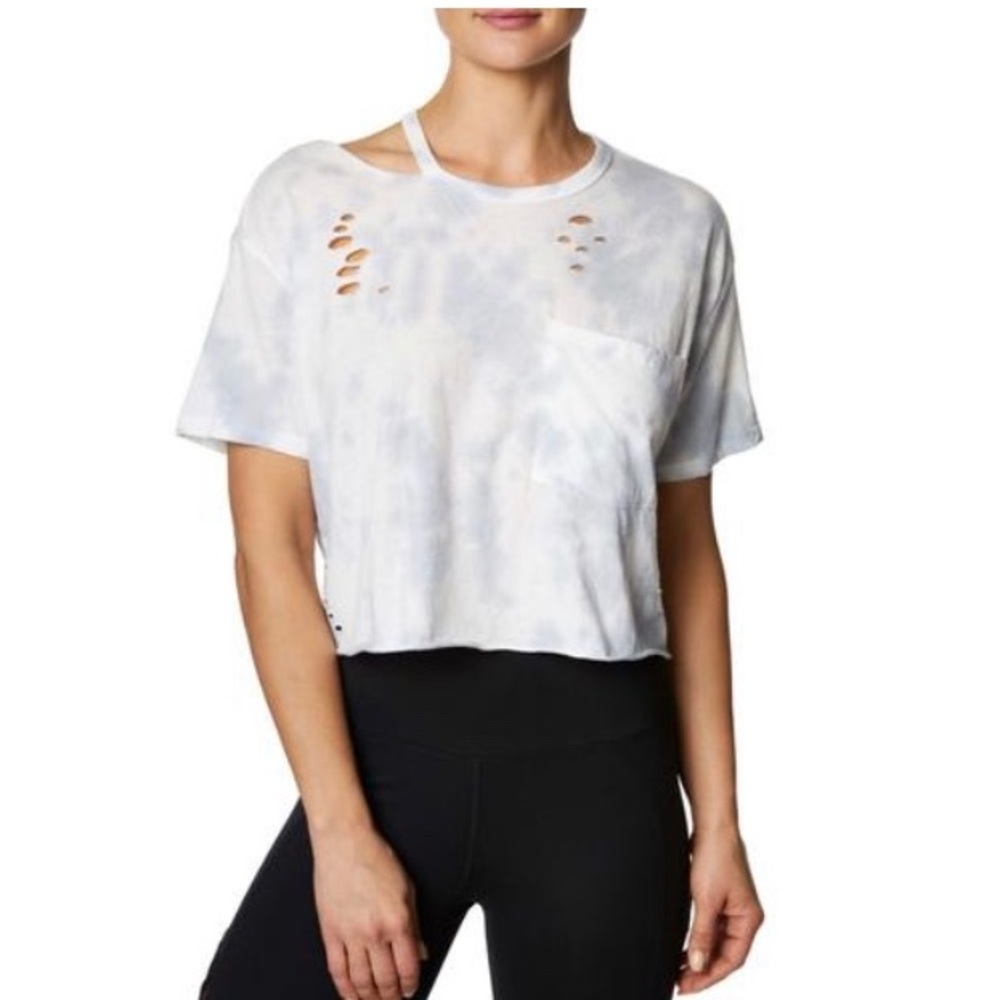 🆕 Betsey Johnson Distressed Cropped Tie-Die Tee